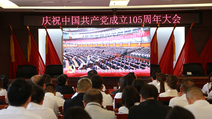 公司組織集中收看慶祝中國共產黨成立105周年大會實況